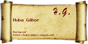 Huba Gábor névjegykártya
